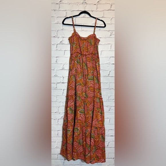 None Dresses & Skirts - Women’s bohemian long tropical print maxi lined dress